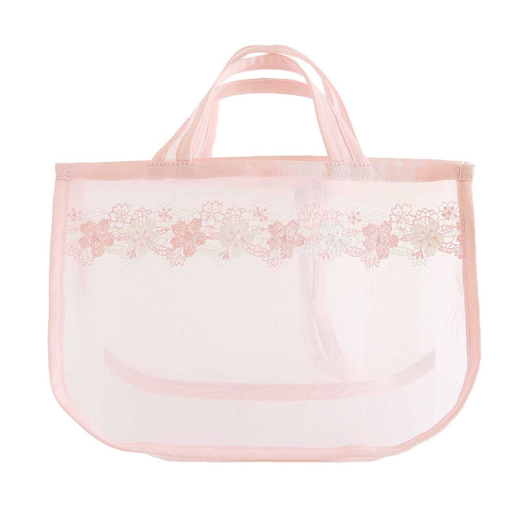 桜ひらひらメッシュ小物/ハンディバッグ